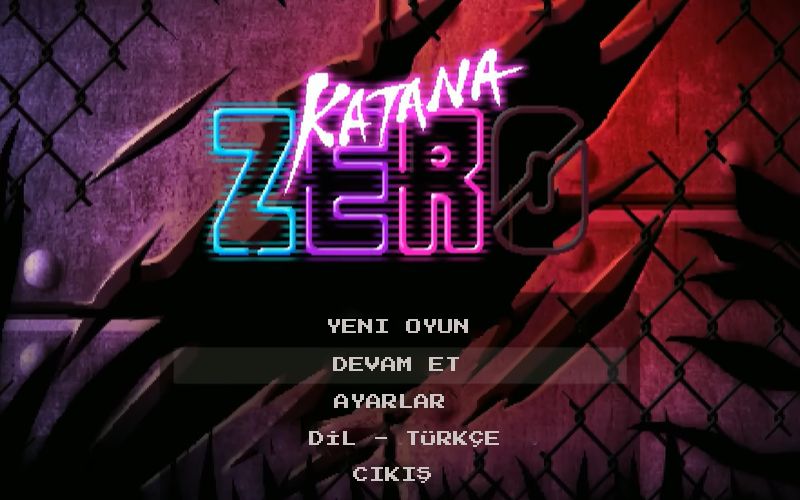Türkçe arayüz menüsü — Katana ZERO