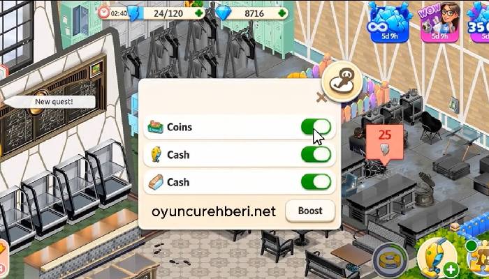 Kafem Restoran Oyunu GNZLoader floating butonu
