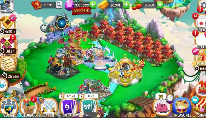 Dragon City mod menü – altın külçesi ikonu ve panel
